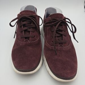 Vionic Womens Taylor Maroon Suede Athletic Comfort Casual Shoes Size 7.5 EUC